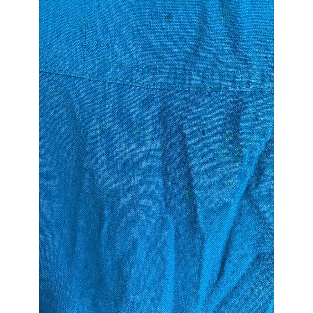 VTG Naturelle George Georgiou Teal Raw Silk Jumpsuit Chest Pockets One Piece S - Picture 9 of 15